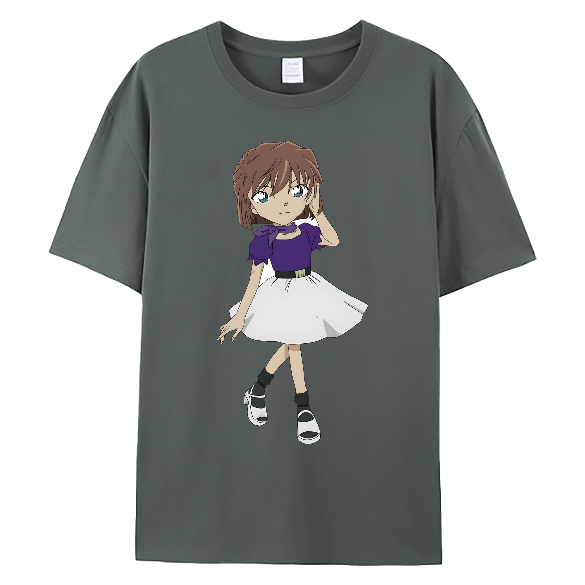 （画像用） 名探偵コナン 灰原 哀 はいばら あい Detective Conan Anita Hailey、Vi Graythorn Haibara Ai 綿100％ メンズ半袖Tシャツ｜肌触りやわらか＆通気性
